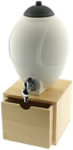 White Shochu Server with Wooden Stand