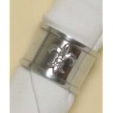 Decorative Aluminum Napkin Rings With Fleur De Lis Set 6 by Traders and Company