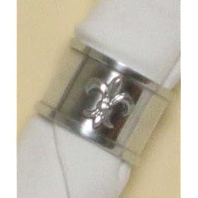 Buy Decorative Aluminum Napkin Rings With Fleur De Lis Set 6 by Traders and Company now!
