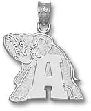 Alabama Crimson Tide Solid Sterling Silver ''A'' Elephant 5/8'' Pendant