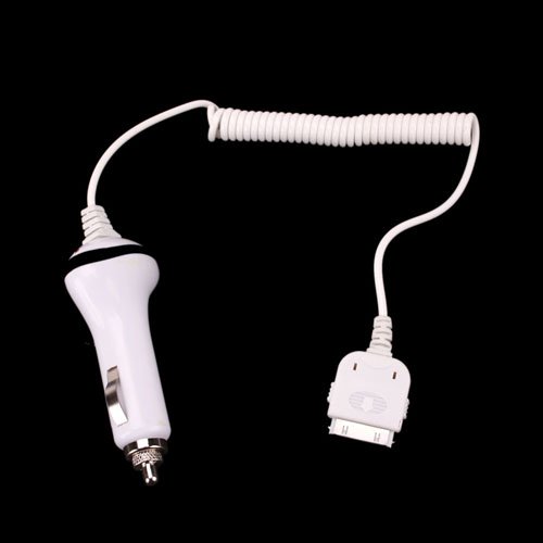 vehicle cigarette lighter Round Plug Car Charger for iPod iPhone White