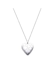 Sterling Silver Engraved Heart Locket Pendant (0.8" or 20mm Height) with 1.0mm Rolo Cable Chain - 20" Inches