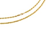 14K Yellow Gold Diamond Cut Rope Necklace, 24