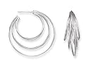 Sterling Silver 5 Row Wire 3/4 Hoop Earrings