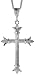 Sterling Silver 3 7/16 (89 mm) Diamond Cut Cross Pendant