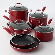Calphalon 10-pc. Red Enamel Cookware Set by Calphalon