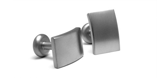 Men's Grey Titanium Rectangular Satin Cufflinks