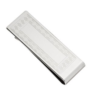 Silver-Plated Greek Key Design Money Clip(Gift Boxed)