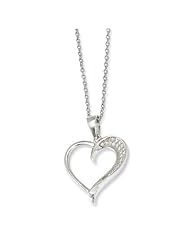 Brilliant Embers - Sterling Silver Ladies CZ Polished Fancy Heart Necklace 18"