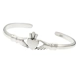 Sterling Silver Baby Claddagh Bangle Cuff