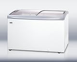 On Sale Summit Appliances SCF1495S Curved sliding glass lid ice cream freezer for commercial use with enamel steel interior and 14 tub capacity