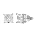 Sterling Silver 5mm Square CZ Basket Stud Earrings