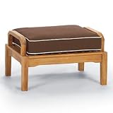 Cassara Outdoor Ottoman Cushion - Katmandu Cobalt with Cobalt Piping - Frontgate, Patio Furniture