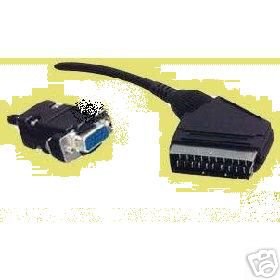 2 M SCART LEAD TO 15 PIN HD - VGA CABLE to LCD TV DVD