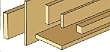 Dollhouse Miniature Stripwood 3/4 x 1 in Unfinished Wood