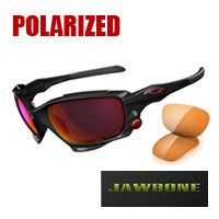 オークリー 偏光レンズ　JAWBONE　Asianフィット　04-203J　Polished Black/Positive Red Iridium