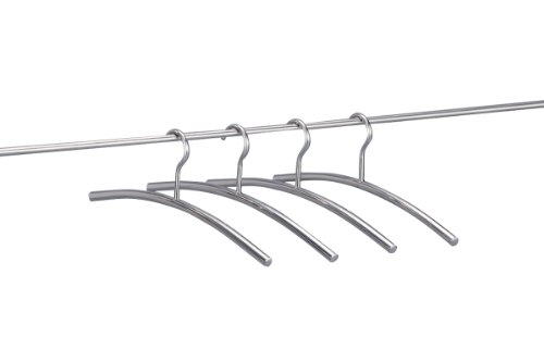 Zeller 17121 Kleiderb&uuml;gel, 4-er Set, Edelstahl / 43.5 x 15