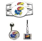 Kansas Jayhawks Belly Ring/Shoe Thingz Charm/Cell Phone Charm Package