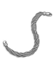 Sterling Silver 7 Inch Oxidized Multistrand Box Chain Bracelet