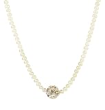 White Freshwater Cultured Pearl Strand Necklace with Single Fireball Accent 18