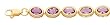 14k Gold & Amethyst Oval Stone Bracelet- 7 IN