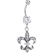 Crystalline Gem Fleur De Lis Belly Ring