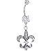 Crystalline Gem Fleur De Lis Belly Ring