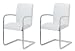 Euro Style Dedalo Leather Arm Dining Chair - Set of 2