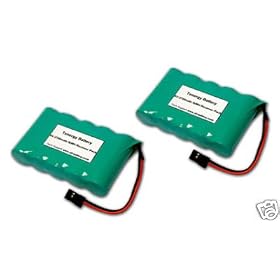 2 pcs 6V 2700mAh NiMH Battery Receiver Packs with Hitec Connector for RC Aircrafts by Tenergy