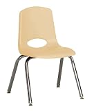 Early Childhood Resources 14 Stack Chair Chrome - Sand with Glide