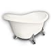 American Bath Factory B1-1600-BB-DM3-M2-25-CH Princess Slipper Clawfoot Bathtub in Bisque, Paw Feet
