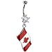 Canada Flag Dangle Belly Ring
