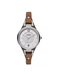 Fossil Womens ES3060 Georgia Three Hand Tan Leather Strap Watch
