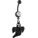 BIOPLAST Black GHOST Dangle Belly Ring