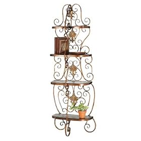 New CBK RACK CORNER FOLDING SCROLL AND ROU KD ANITQUE GOLD COPPER IRON BEAUTIFUL DESIGN HIGH... by
