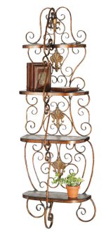 New CBK RACK CORNER FOLDING SCROLL AND ROU KD ANITQUE GOLD/COPPER IRON BEAUTIFUL DESIGN HIGH QUALITY
