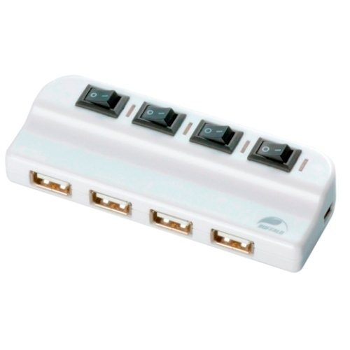 バッファローコクヨサプライ BUFFALO USB2.0ハブ バスパワー 4ポート 個別スイッチ付 ホワイト BSH4U05WH