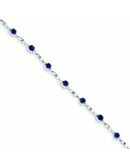 2.1 Carat 14K White Gold Diamond and Sapphire Bracelet