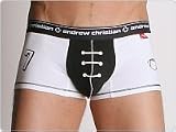 Andrew Christian Football Boxer White/Black