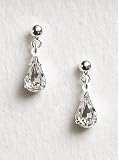 Single Diamante 'Tear' Drop Earrings (E13)