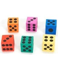 Toy: 12-pack of Big Foam Playing Dice - Fun Express