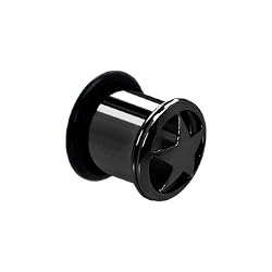 00g Gauge Anodized Titanium Single Flare Star Plug