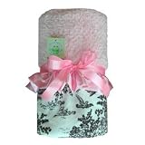 Minky Paradise Toile Pink Oversized Blanket