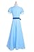 ROLECOS Womens Princess Dress Light Blue Maxi Dresses Halloween Cosplay Costume Blue Belt S