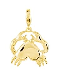 14K Yellow Gold Crab Charm