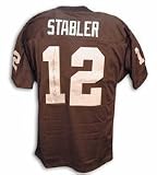 Ken Stabler, Oakland Raiders NFL Authentic Autographed Black Throwback Jersey with 