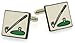Handmade ceramic golf cufflinks with presentation box