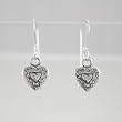 Dainty Dangling Heart Earrings in Sterling Silver, #9220