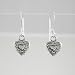 Dainty Dangle Heart Earrings in Sterling Silver, #9220