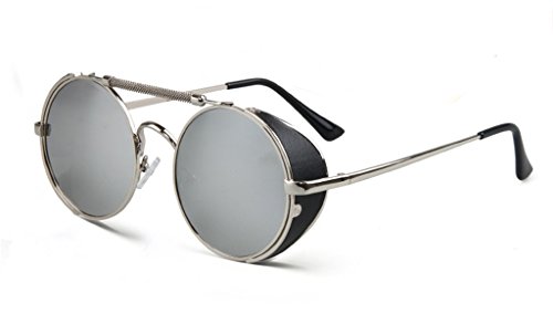 Steam Punk Polarized Sunglasses Personality Wind Screen Round Sunglasses